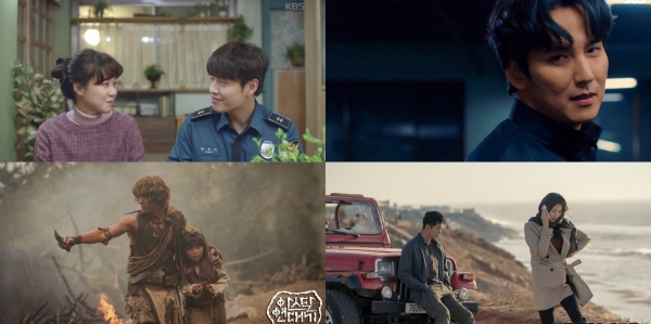 올 한해 방송된 드라마 KBS '동백꽃 필 무렵', SBS '열혈사제' '배가본드', tvN '아스달 연대기'(왼쪽부터 시계방향)