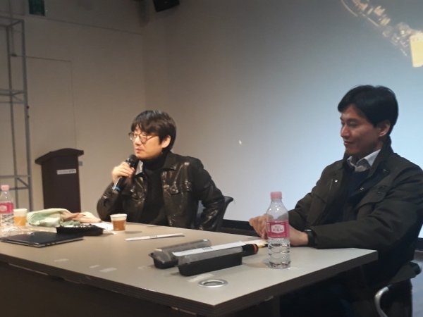 지난 13일 '뉴스타파' 함께센터 리영희홀에서 열린 한국PD연합회 연구비평 모임에서 조정훈 KBS PD가 발언하고 있다. ⓒPD연합회