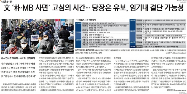 서울신문 1월 15일자 4면 기사.