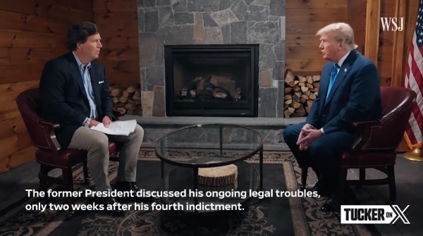 터커 칼슨이 X를 통해 공개한 도널드 트럼프 전 대통령과의 인터뷰. 출처=월스트리트 저널