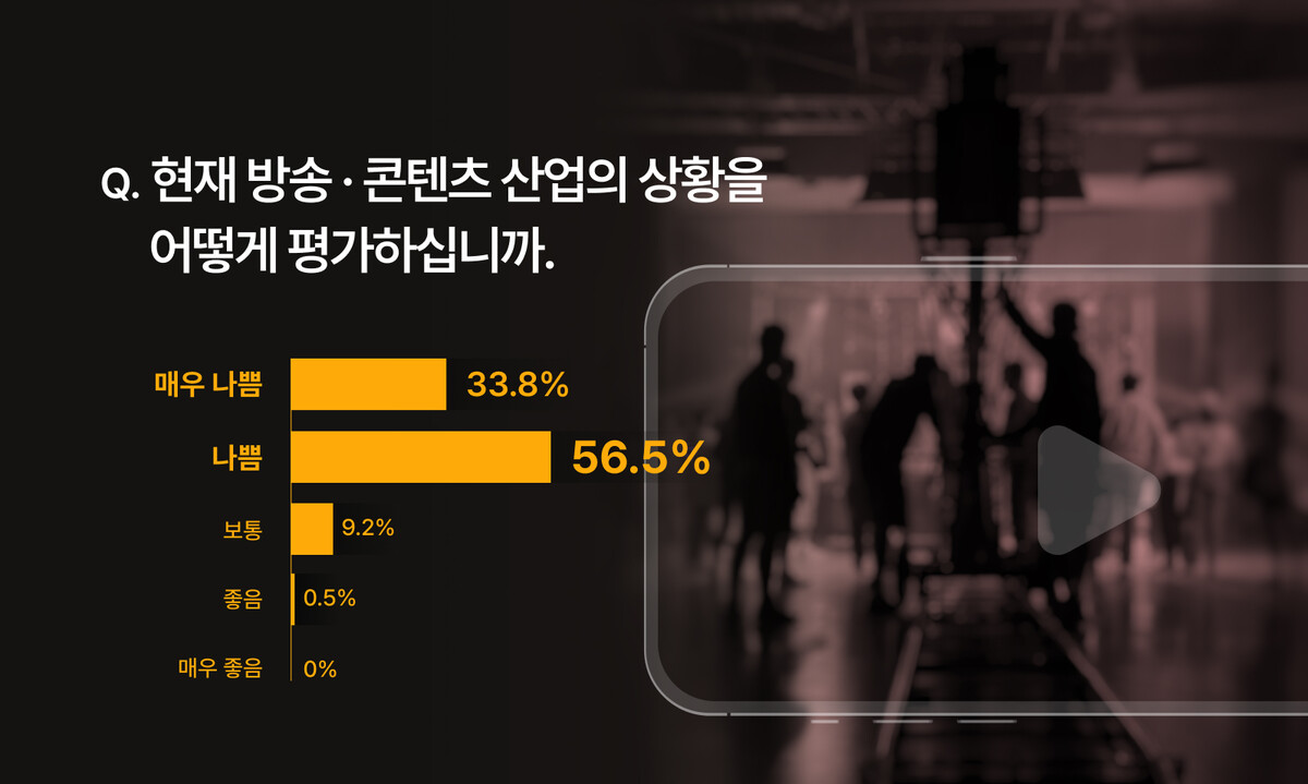 지난 5월 19일부터 26일까지 진행한 'PD들이 새정부에 바라는 콘텐츠 정책 과제' 설문 결과. 